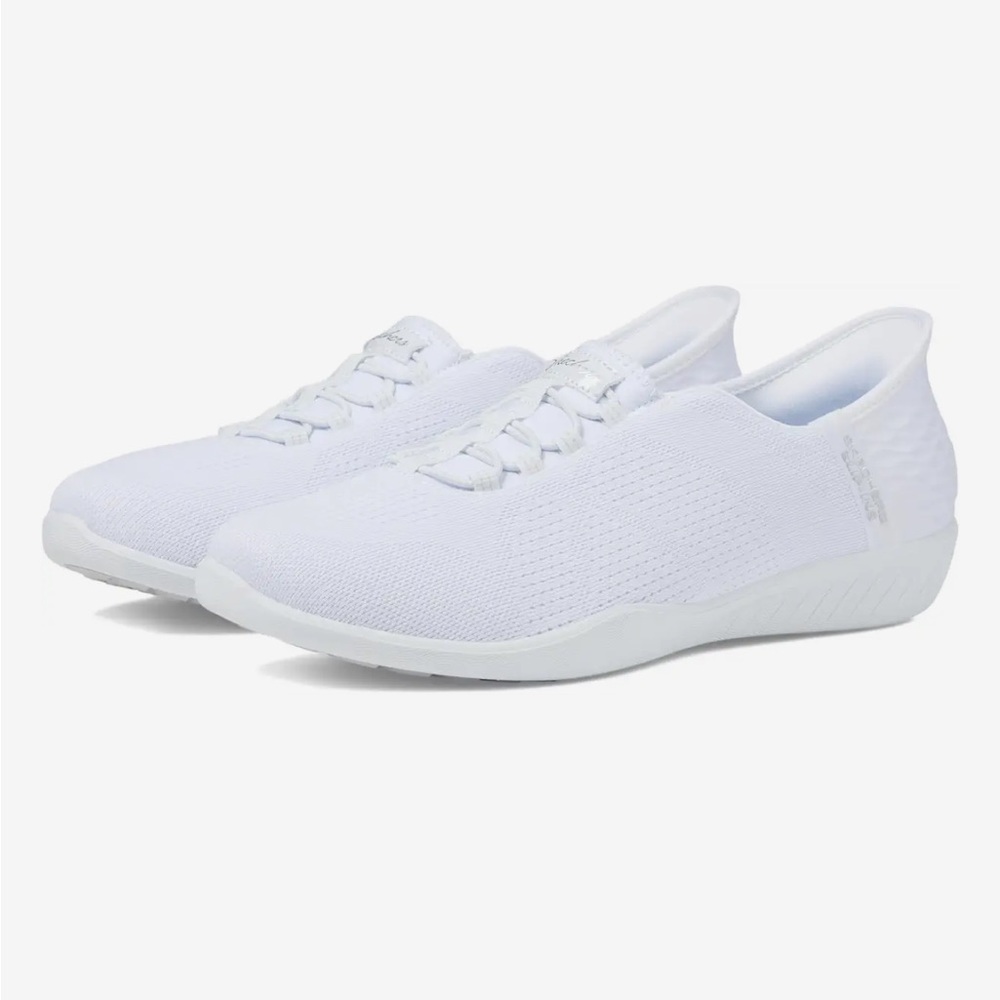 Skechers Women’s White Knit Slip-On Sneakers